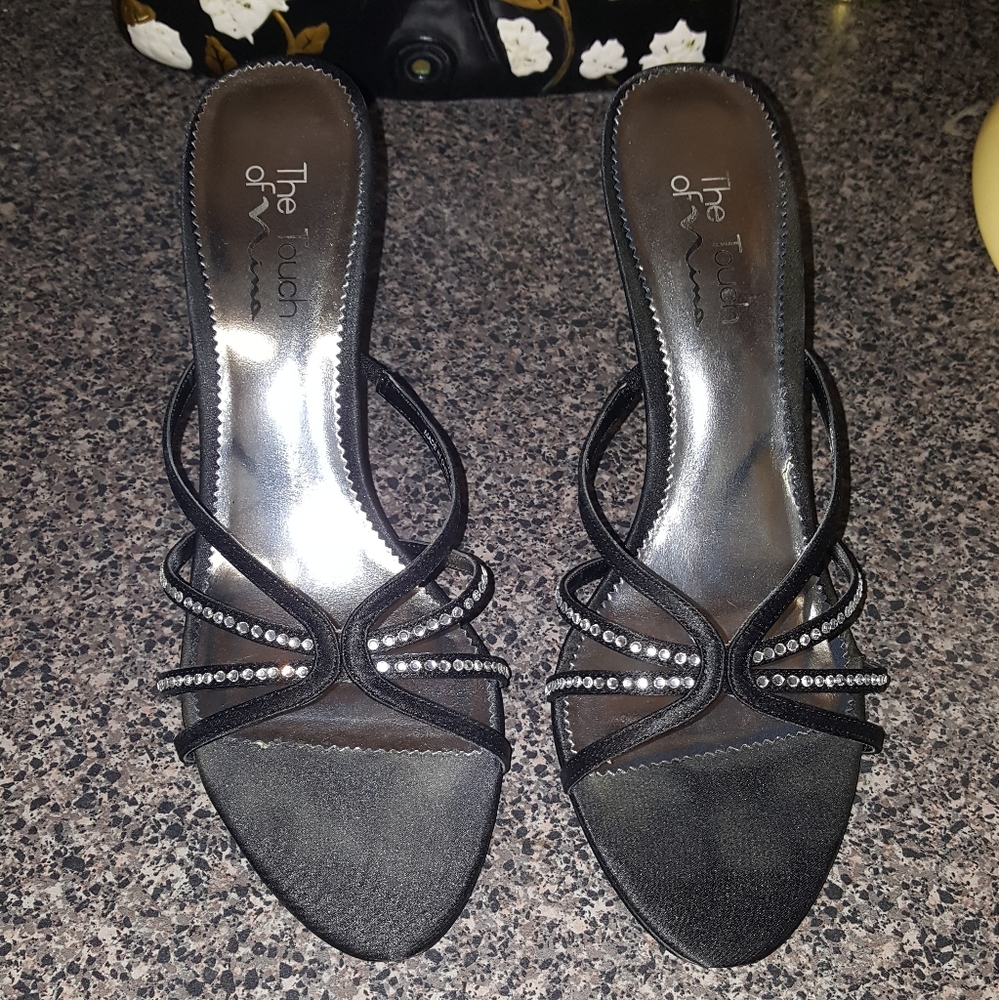 Nina black evening sandals
